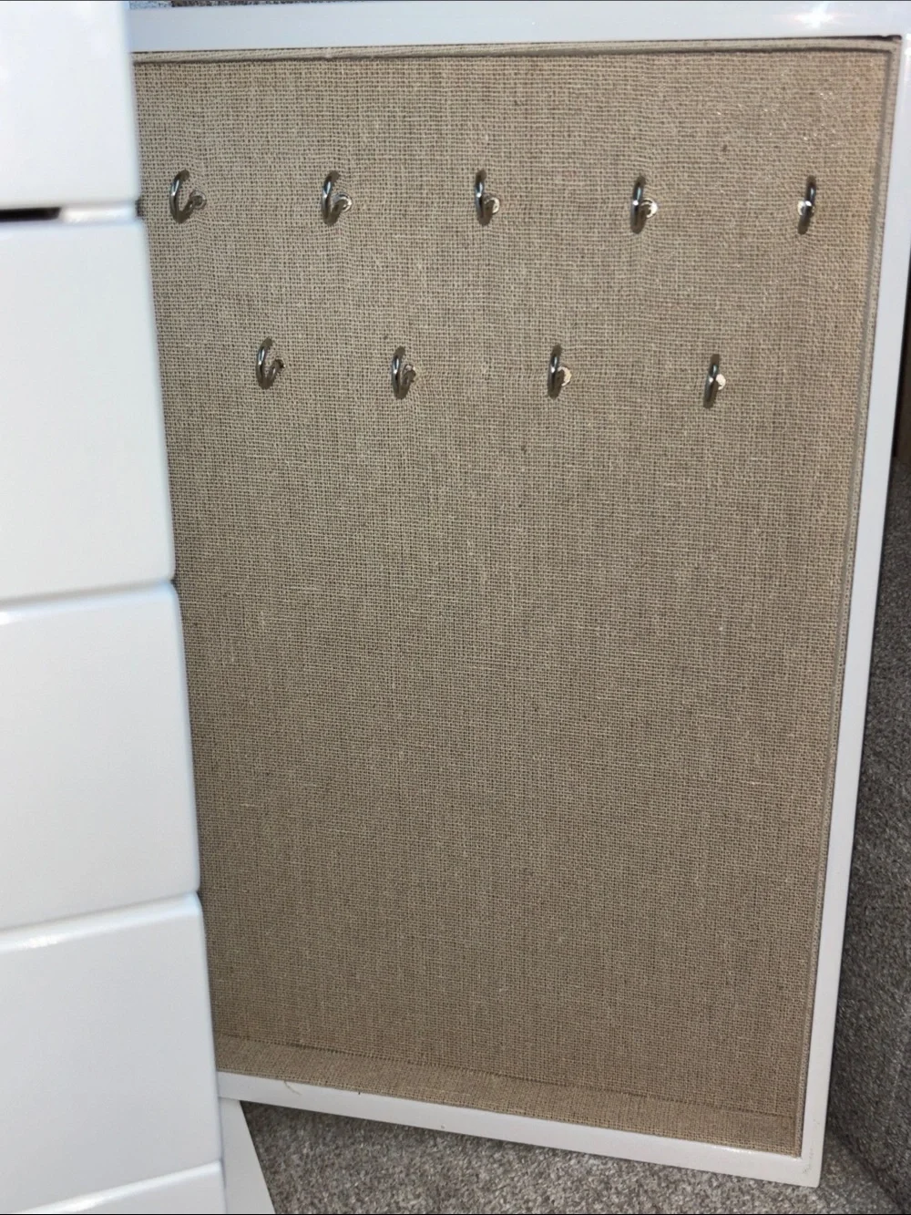 West Elm Mid-Century White Lacquer Jewelry Box Tower - 13.5”H